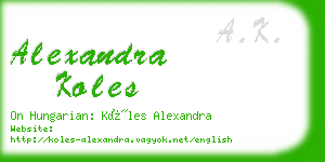 alexandra koles business card